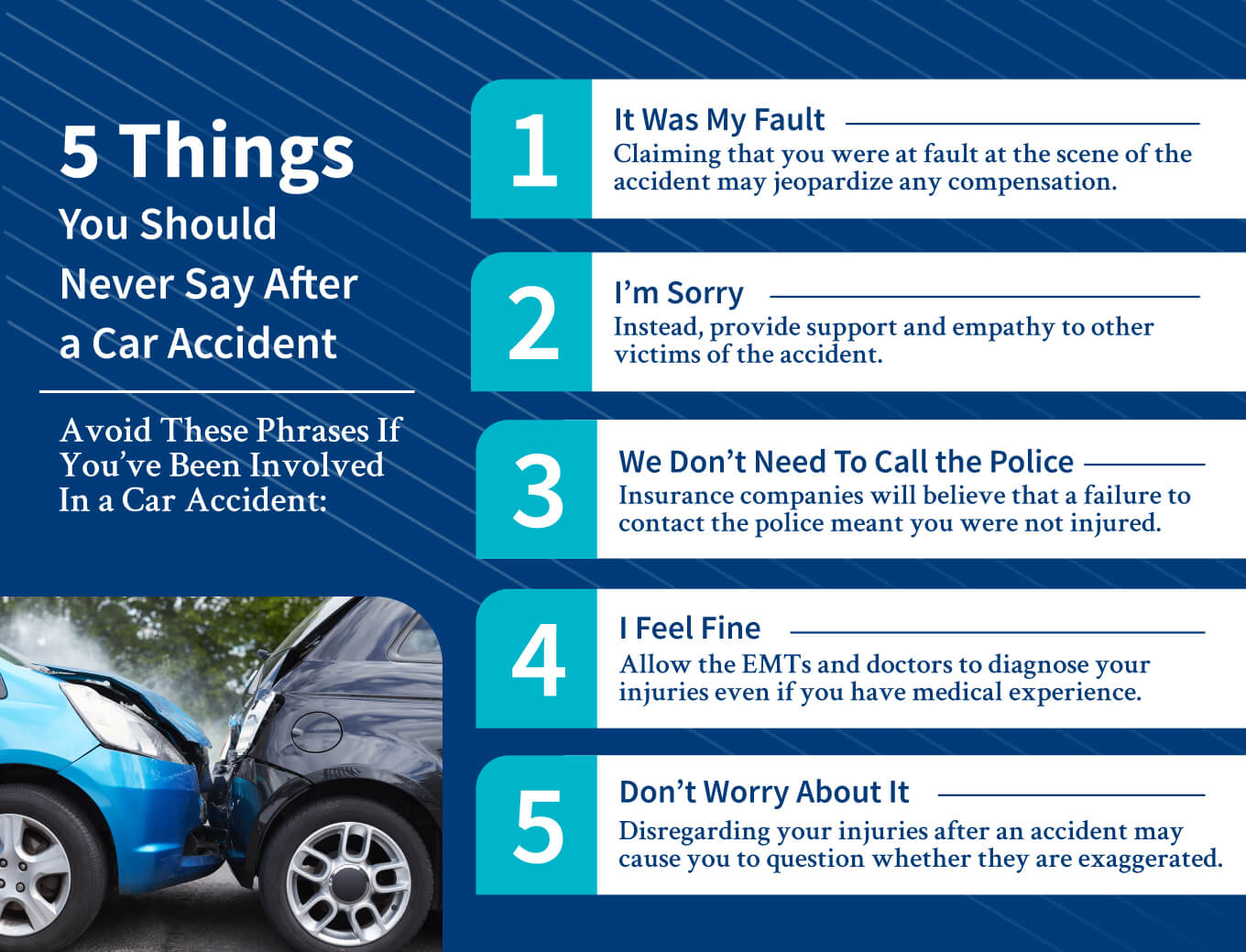 Infographics: Things you should never say after a car accident