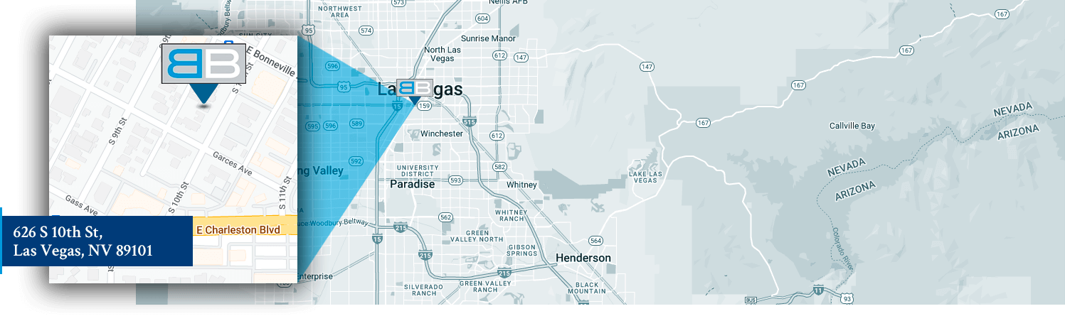 Mapa de Nuestra Oficina Legal De Lesiones Personales En Las Vegas