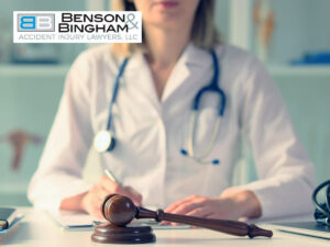 Doctor with gavel on desk: dealing with medical providers