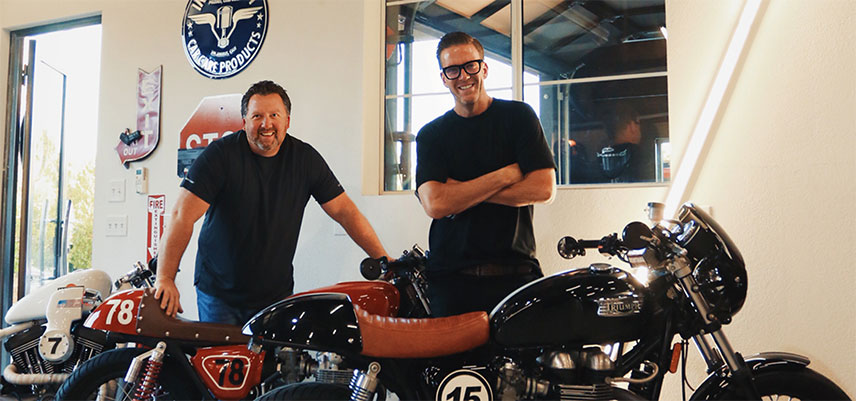 Joseph Benson and Ben Bingham, Next to Their Motorcycles