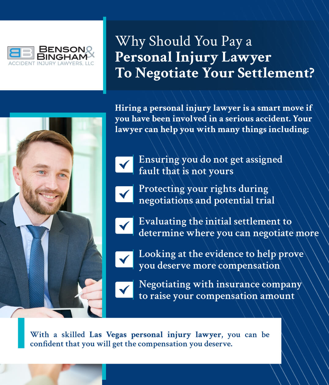 Infographic that explains Why Should You Pay a Personal Injury Lawyer To Negotiate Your Settlement