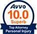 Avvo 10.0 Superb Top Attorney Personal Injury